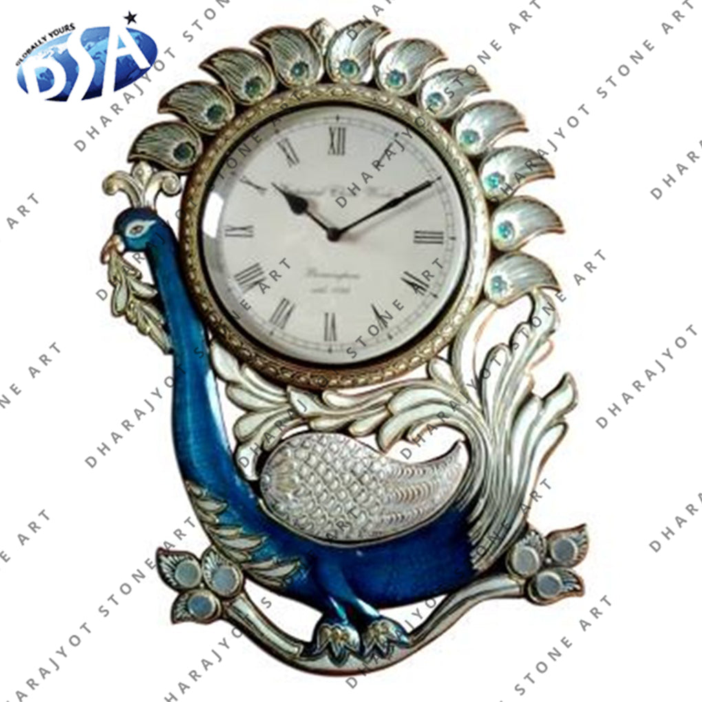 Analogue Round Stone Indian Handmade Clock