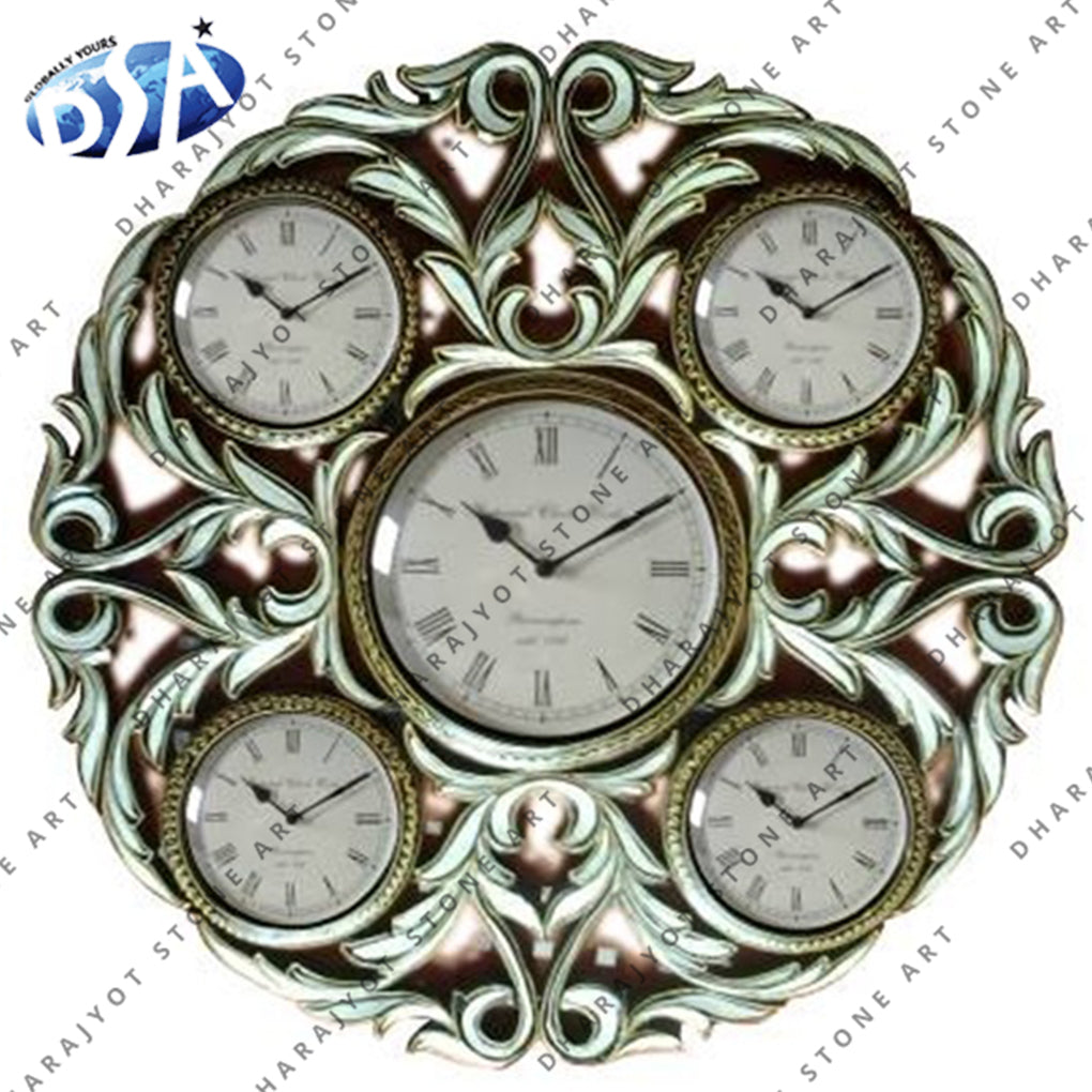 White Stone Polished Wall Clock
