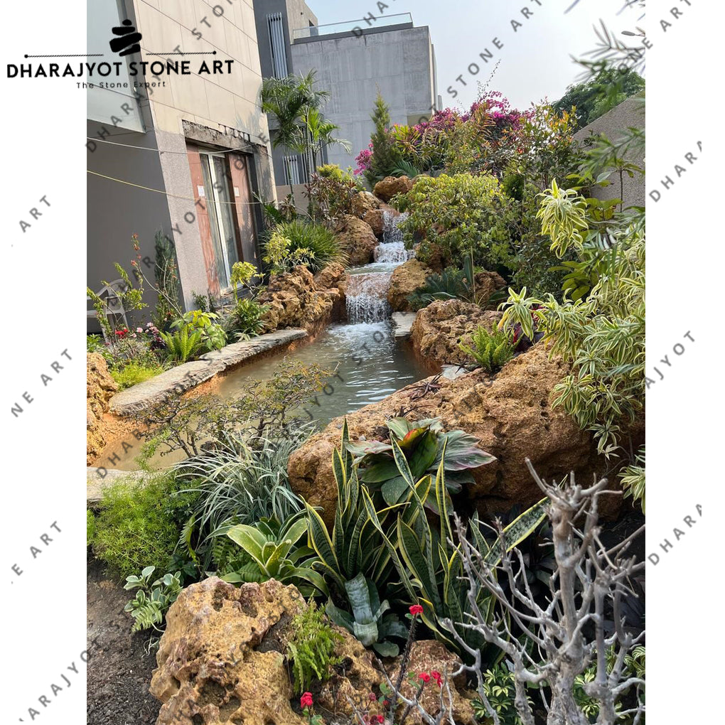 Outdoor Decoration Natural Stone Decorative Garden Waterfall