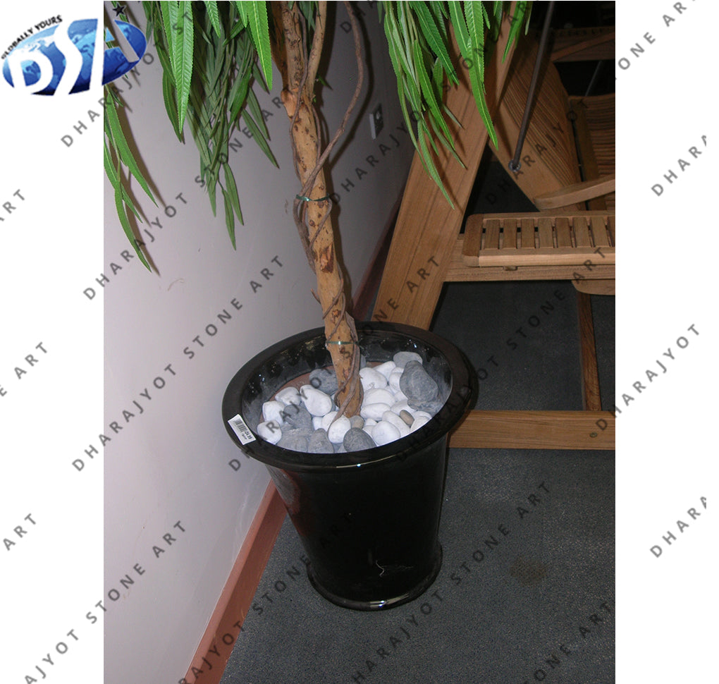 Nursery Black Stone Tall Flower Pot & Planter