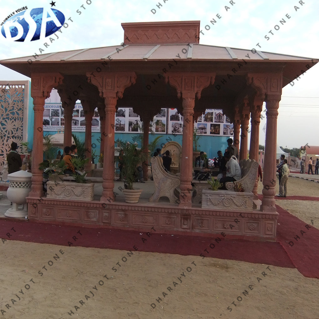Red Sandstone Garden Gazebo