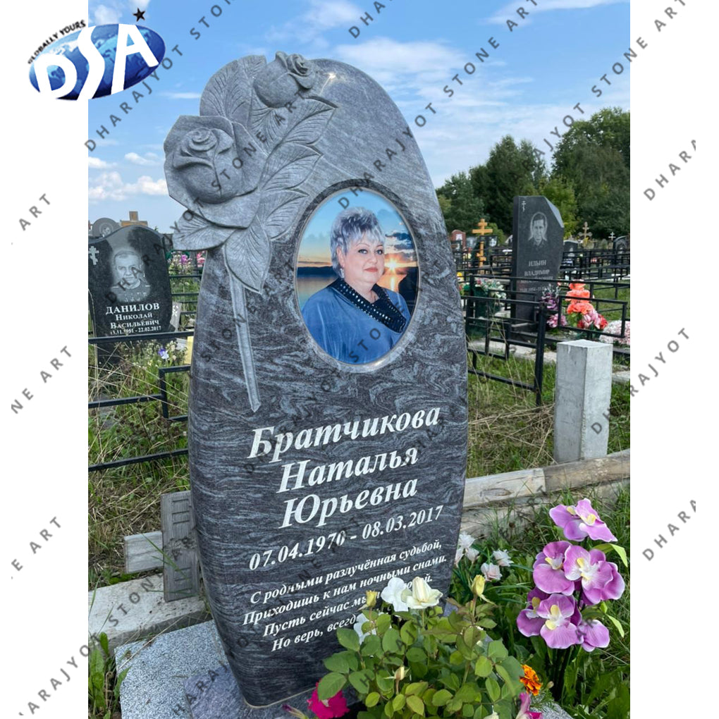 Black Memorial Granite Headstone Monument
