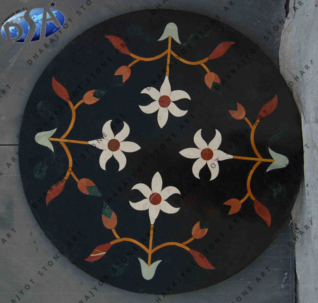 Black Marble Round Coffee Table