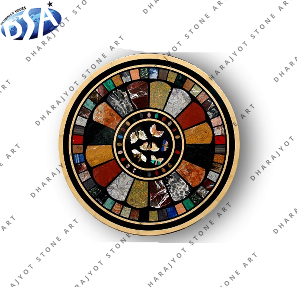 Polished Mix Natural Marble Stone Handmade Table Top