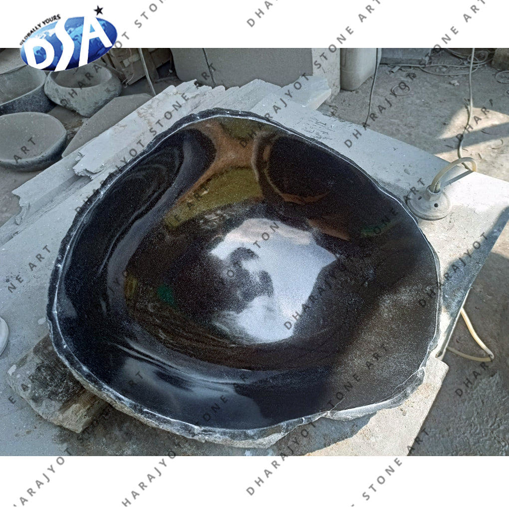 Customize Black Natural Stone Wash Basin