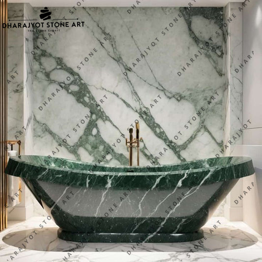 Modern Luxury Natural Green Stone Bathtub
