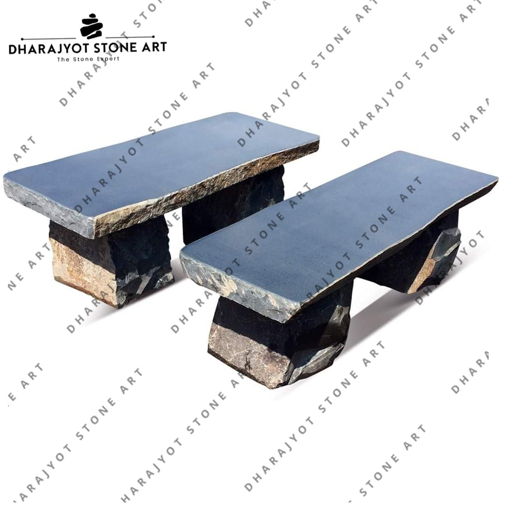 Garden Decoration Polished Outdoor Black Stone Benches