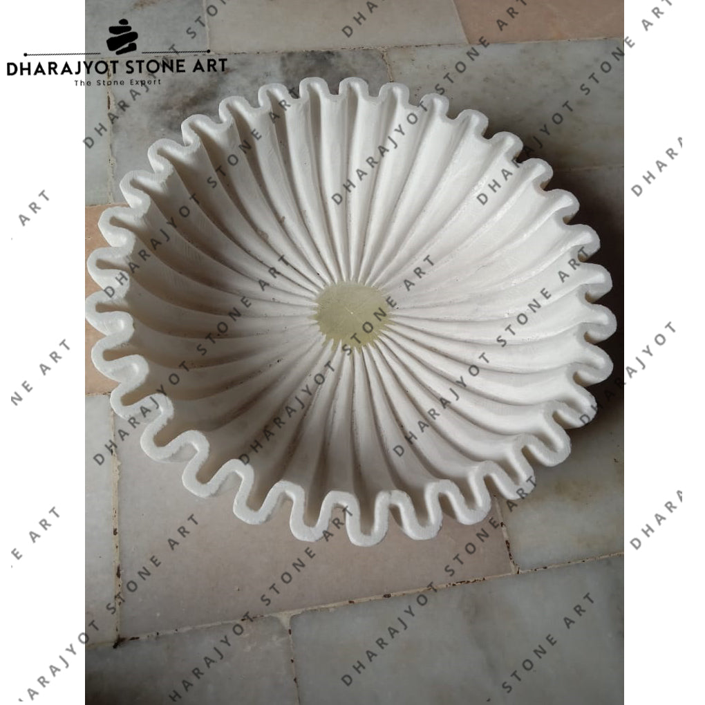 Unique Natural Stone Flower Bowl Plate