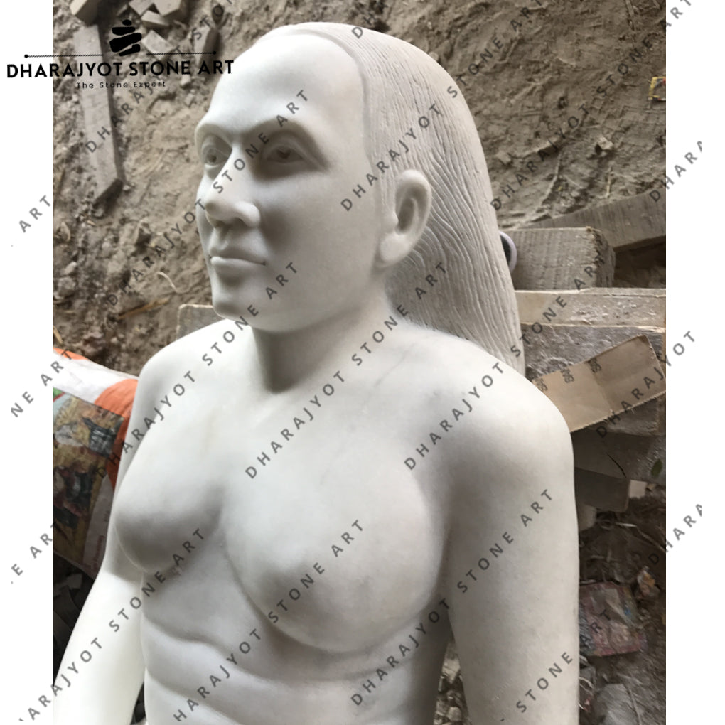 Elegant Handcrafted Stone Sculpture of Woman Statue