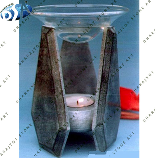 Home Decor Black Marble Candle Holder