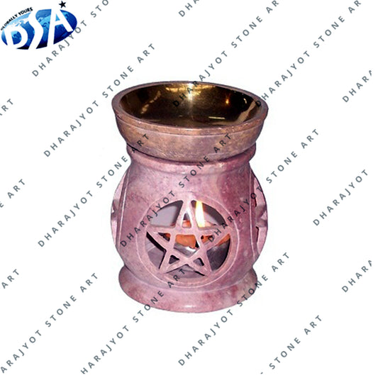Handcrafted Marble Stone Floral Carving Candle Holder