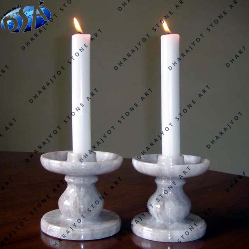 Home Decoration White Marble Stone Candle Holder