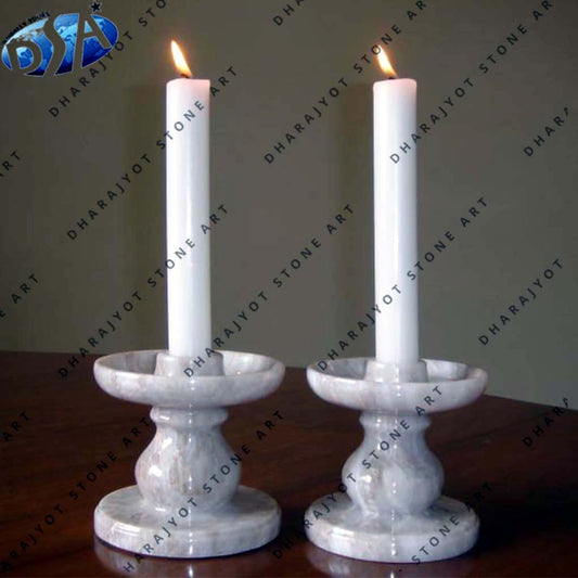 Home Decoration White Marble Stone Candle Holder