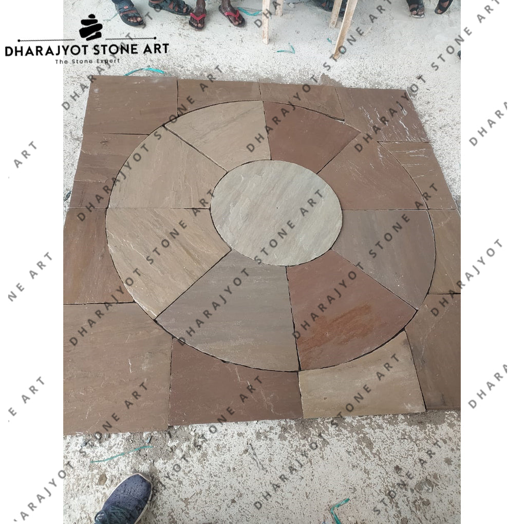 Garden Hotel Decoration Rainbow Stone Circle Patio Paving