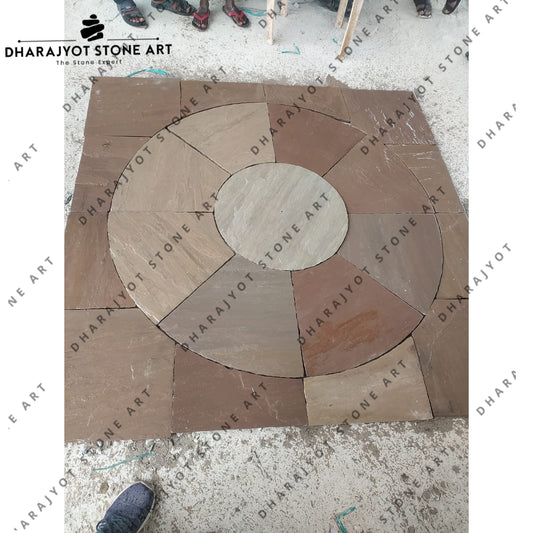 Garden Hotel Decoration Rainbow Stone Circle Patio Paving