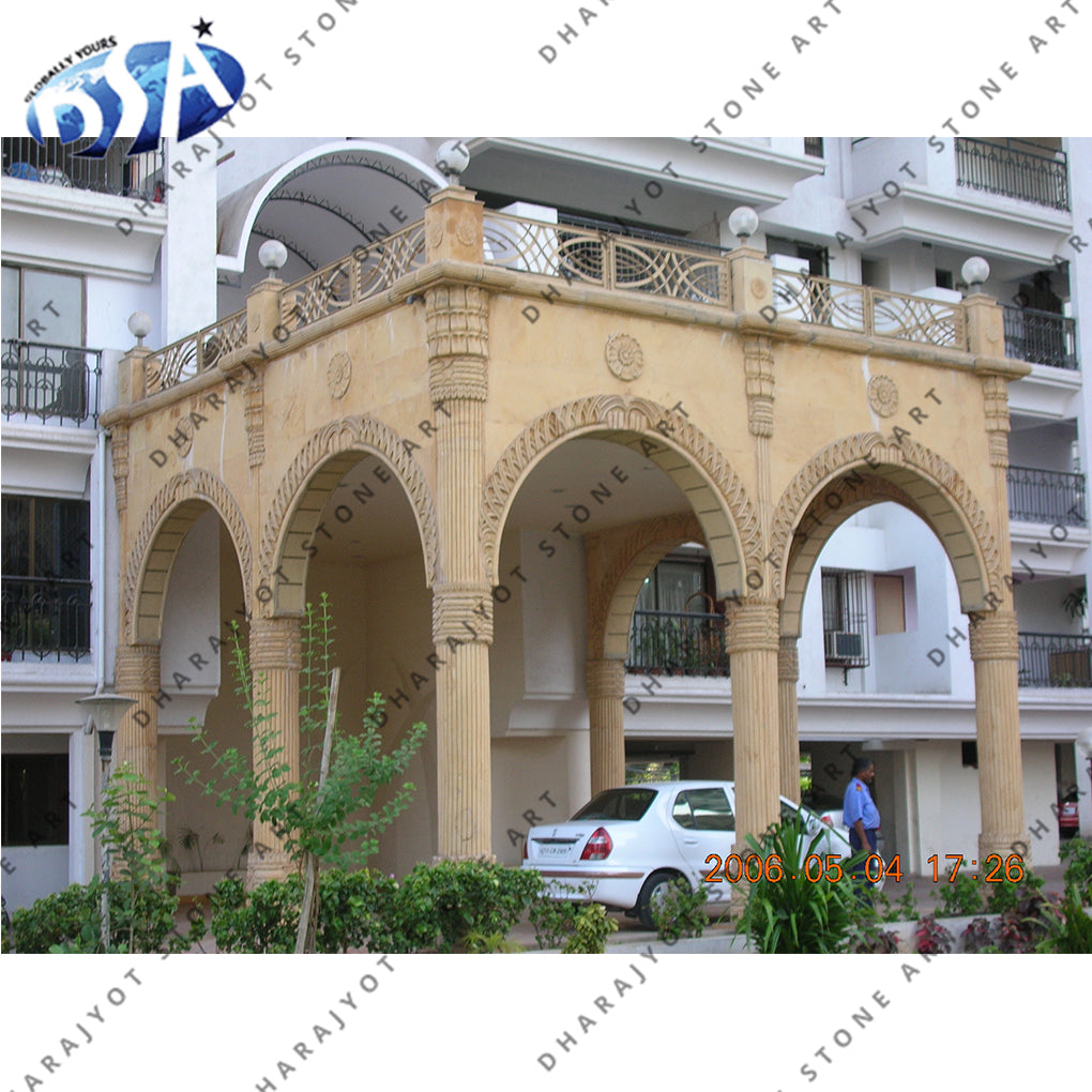 Decorative Yellow Sandstone Entrance Gate