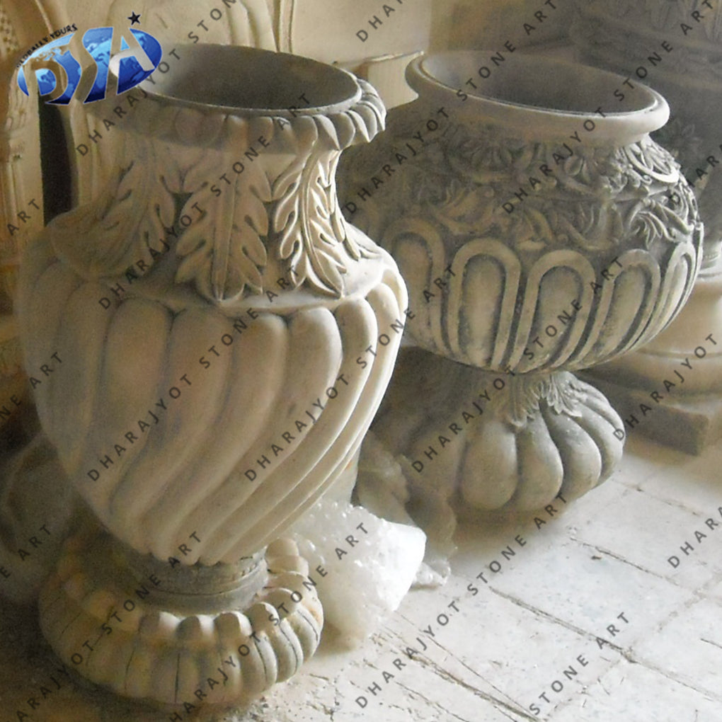 Hand Carved White Marble Finials – Dharajyot Stone Art