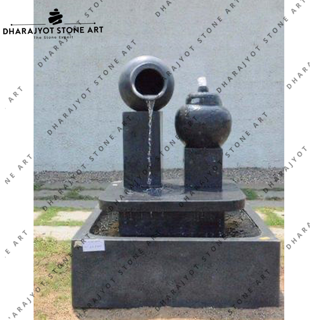 Outdoor Black Stone Water Fountain