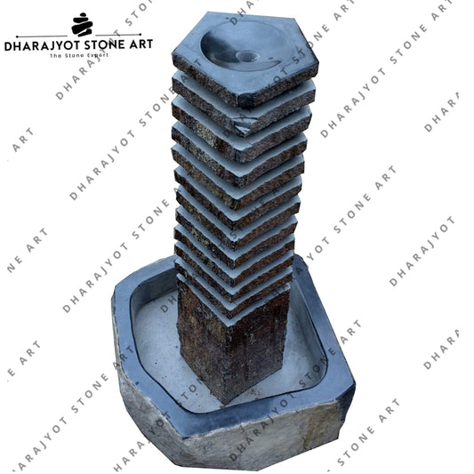 Natural Black Stone Outdoor Decoration Water Fountain