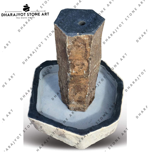 Basalt Stone Black Natural Slate Square Water Fountain