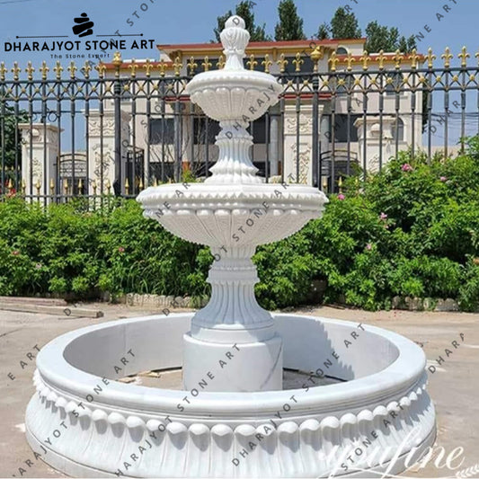 Custom Outdoor High Quality Natural Stone Garden Marble Water Fountain