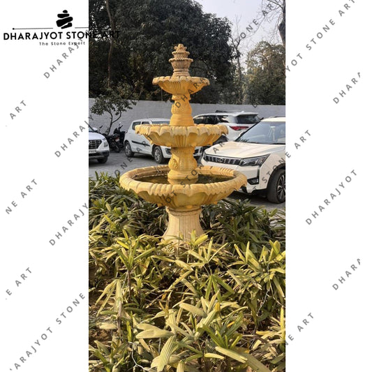 Outdoor Decor Modern Beige Marble Garden Water Fountain