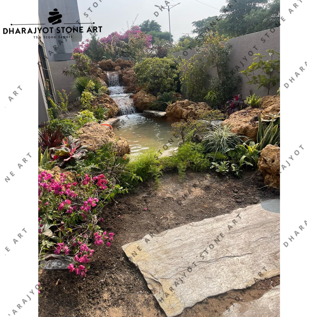 Outdoor Decoration Natural Stone Decorative Garden Waterfall