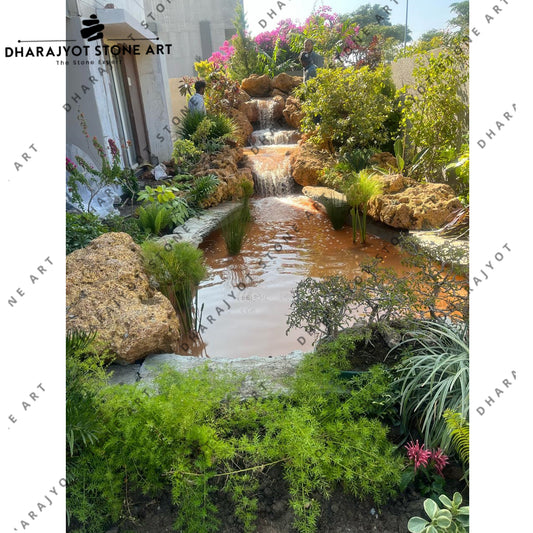 Outdoor Decoration Natural Stone Decorative Garden Waterfall