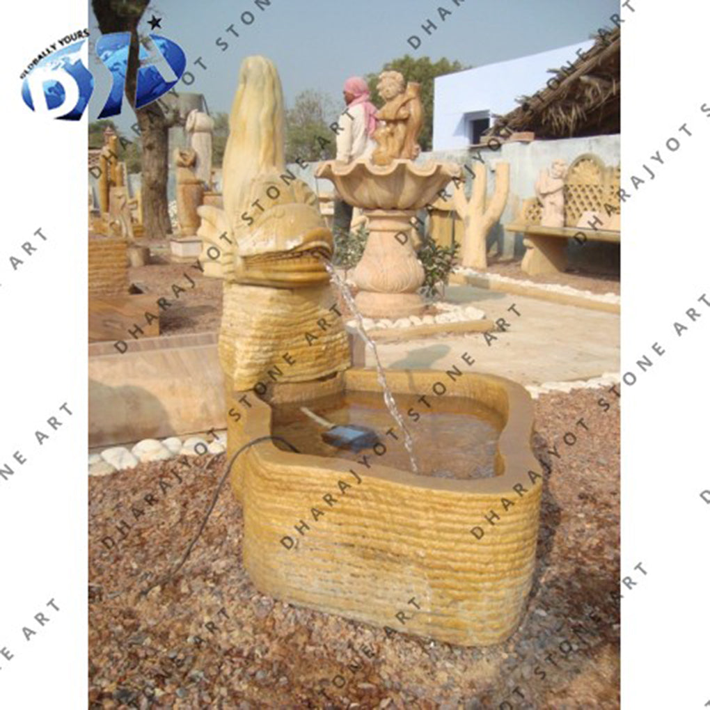 Marble Brown Stone Garden Decoration Garden Fountain