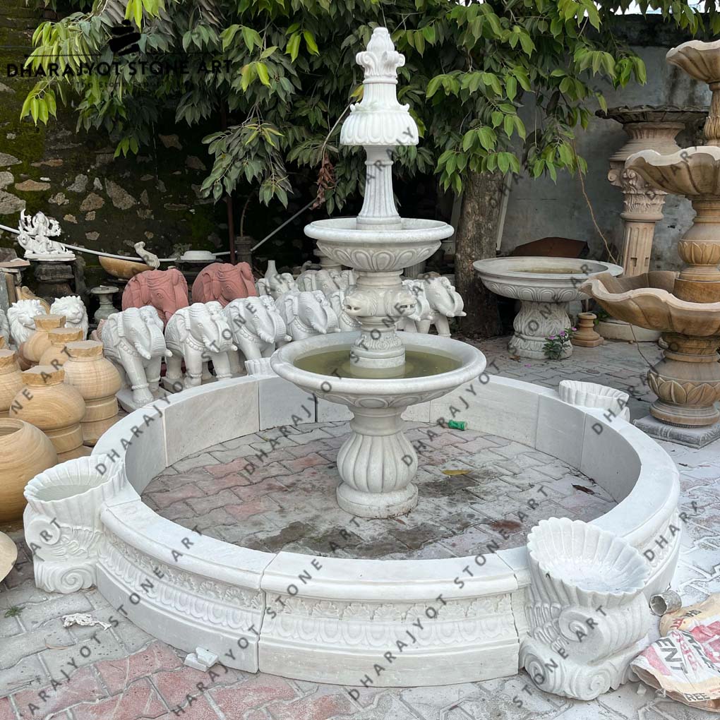 Customized Large European Style Marble Water Fountain