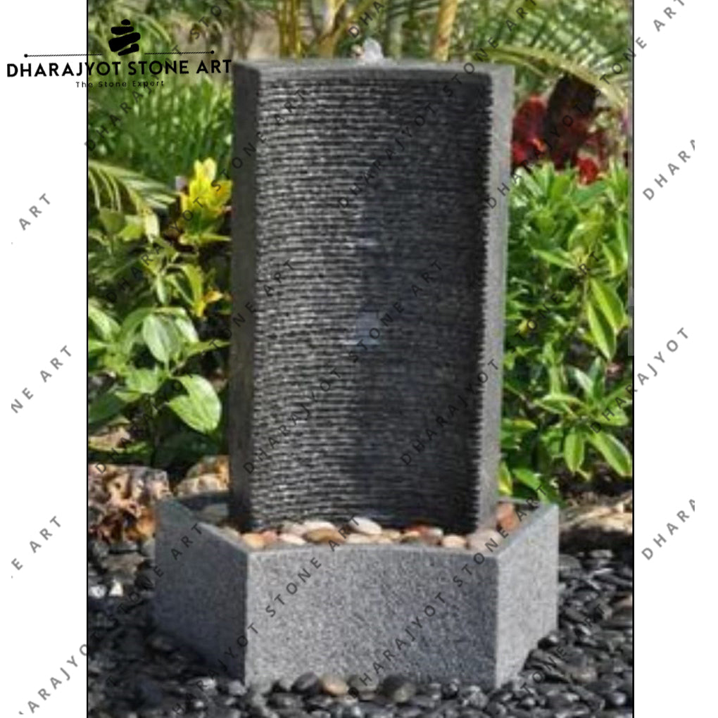 Garden Decorative Outdoor Black Natural Stone Water Fountain