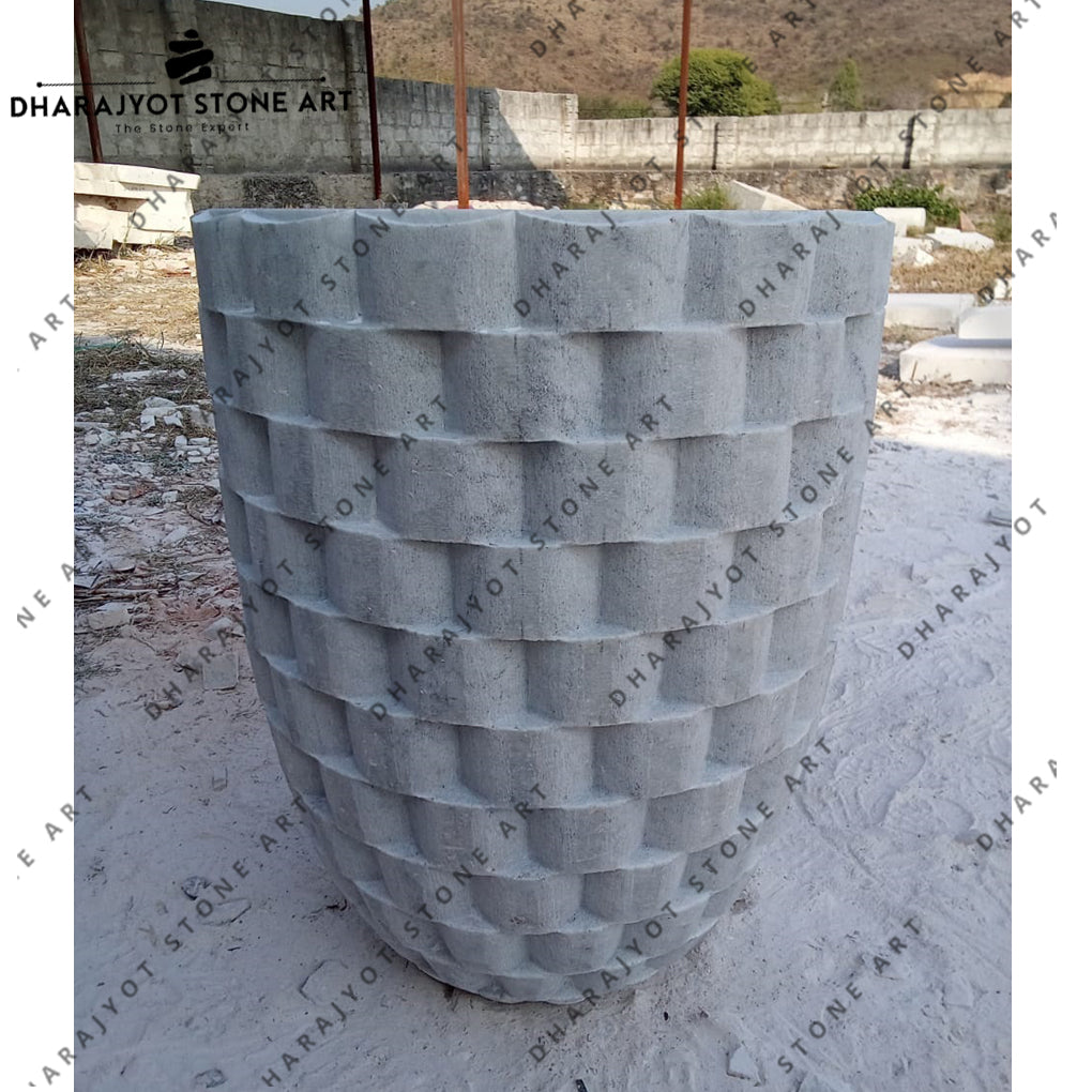 Garden Decoration Outdoor Stone Grey Flower Pot