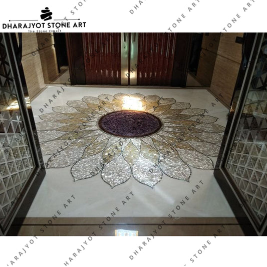 Indoor Decoration Vintage Pattern Luxury Marble Round Floor