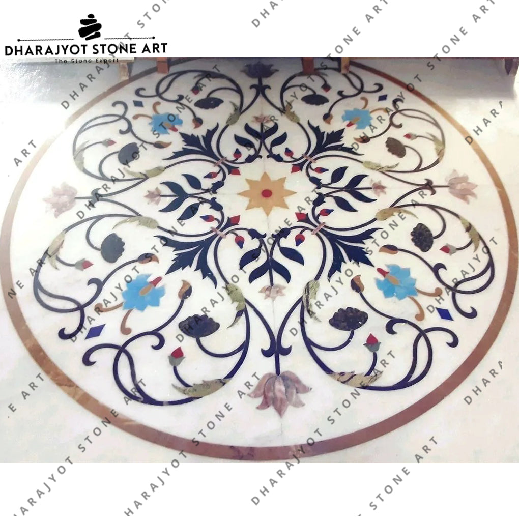 European Style Round Marble Medallion Inlay flooring