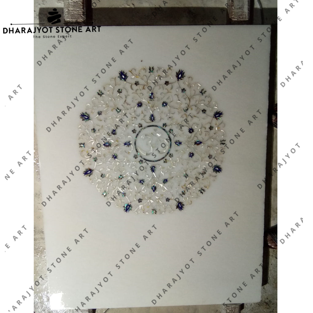 Handmade White Mable Inlay Flooring