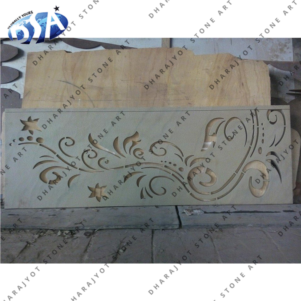 Travertine Flower Marble Jali Screen