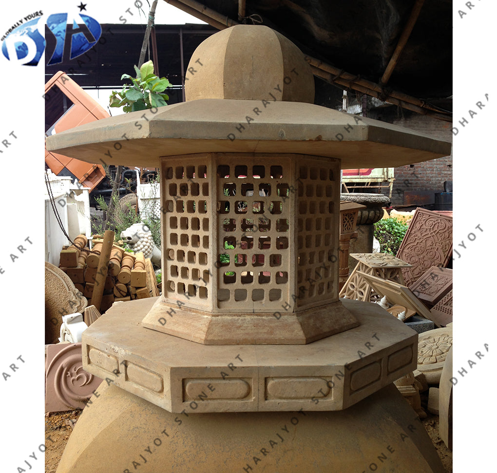 Custom Decorative Hand Carved Marble Garden Lamp