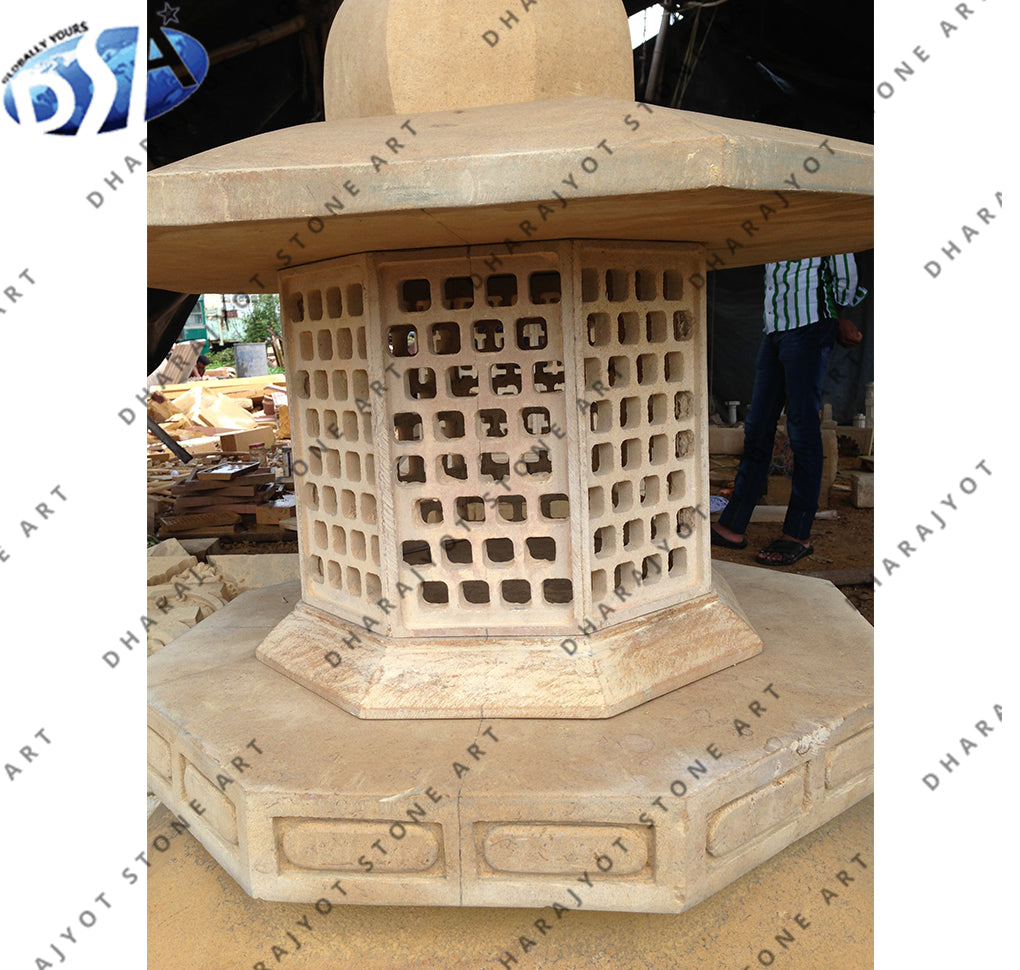 Custom Decorative Hand Carved Marble Garden Lamp