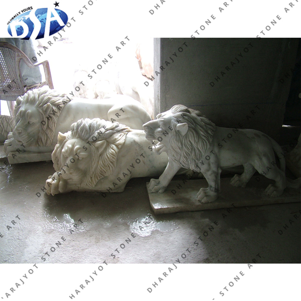 Marble Custom Made Walking Lion Statue