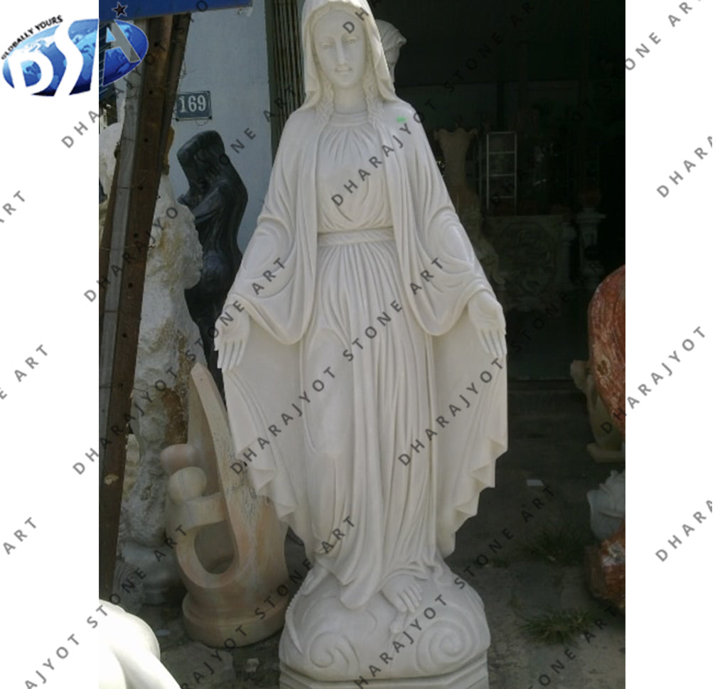 Custom White Marble Jesus Statue Garden Modern Art