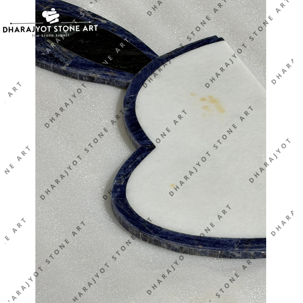 Handcrafted Blue Sodalite Heart Shape Wall Stone Art