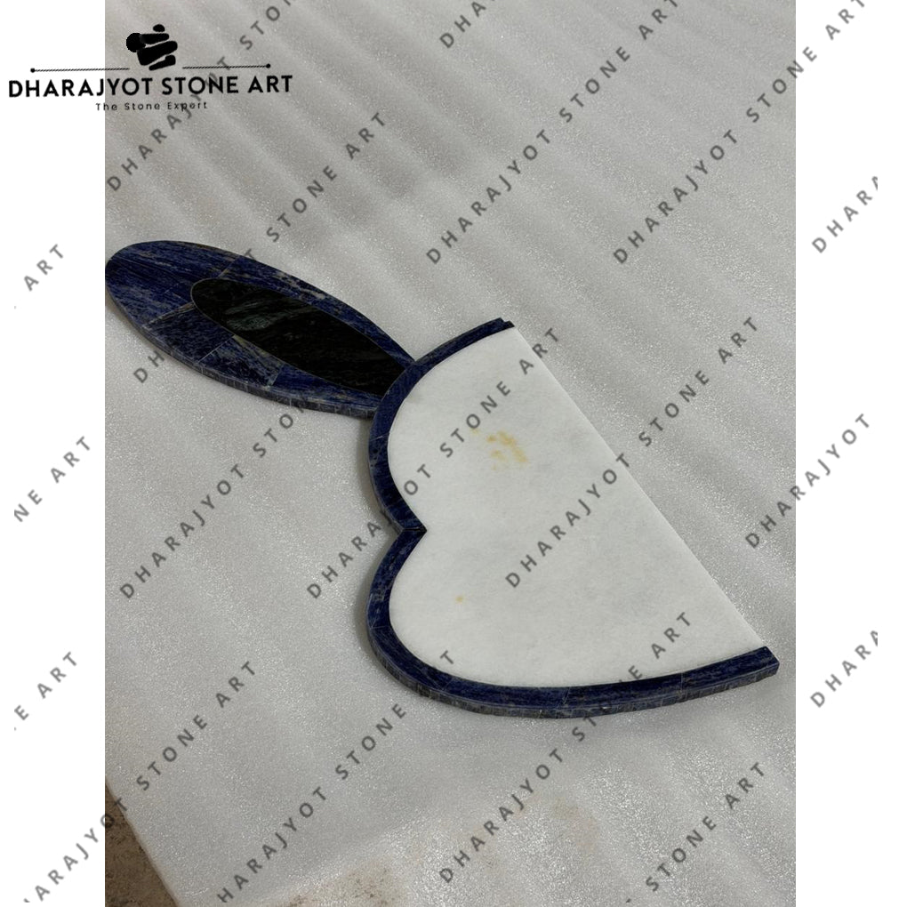 Handcrafted Blue Sodalite Heart Shape Wall Stone Art