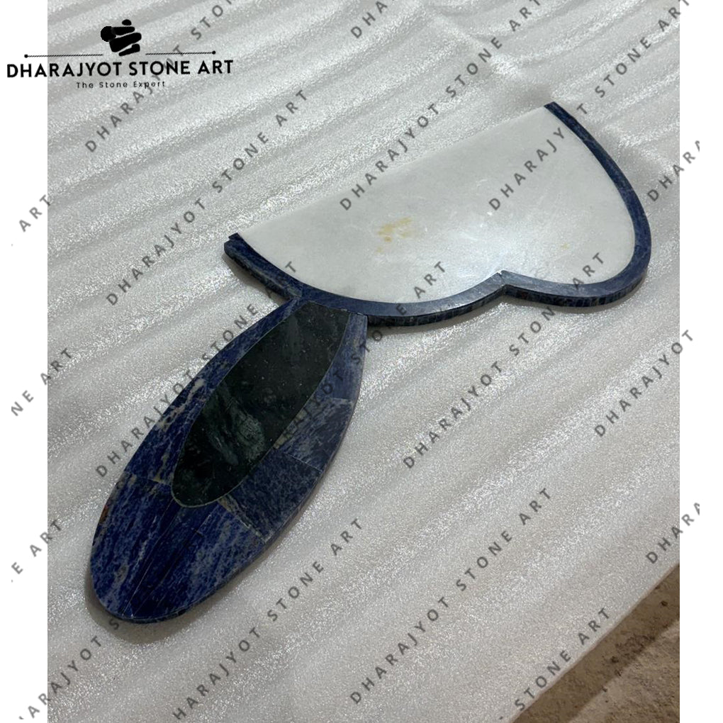 Handcrafted Blue Sodalite Heart Shape Wall Stone Art