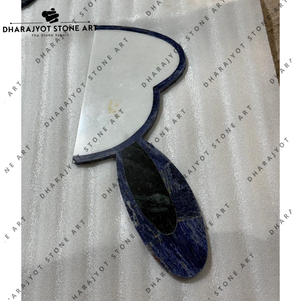 Handcrafted Blue Sodalite Heart Shape Wall Stone Art