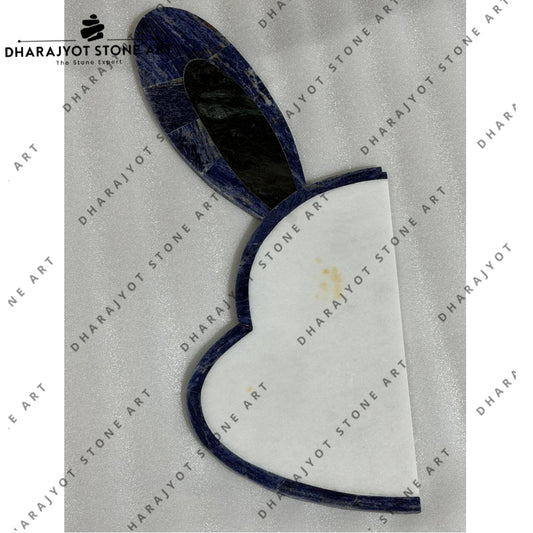 Handcrafted Blue Sodalite Heart Shape Wall Stone Art