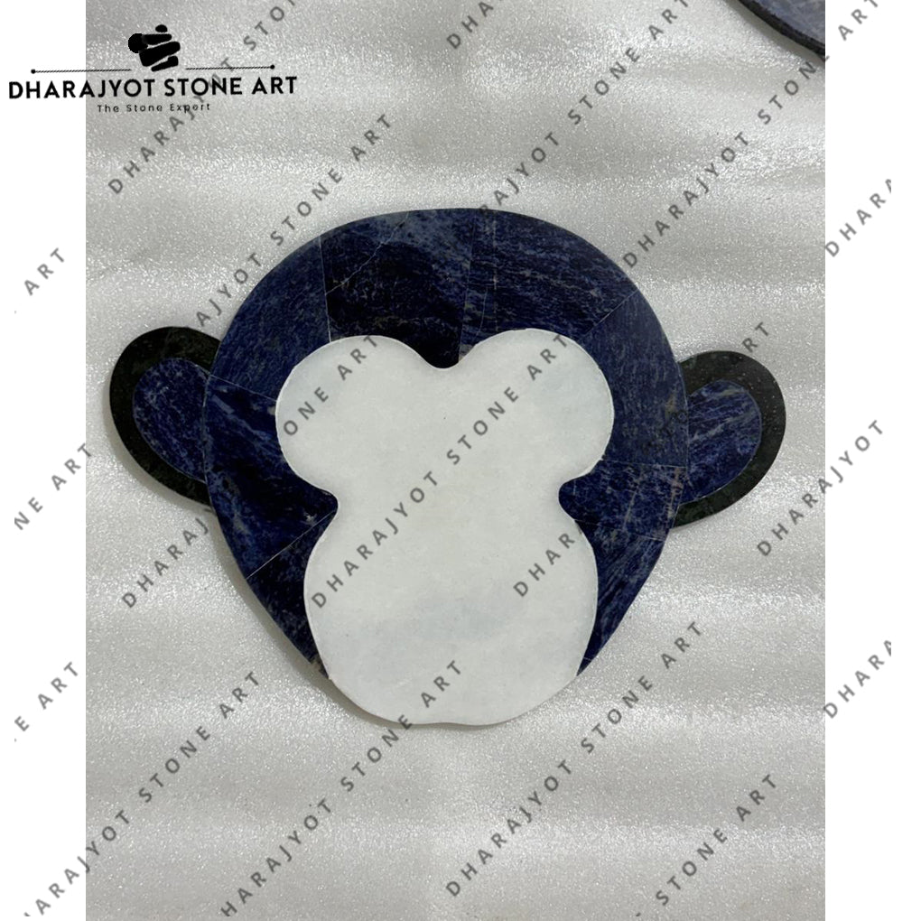 Decorative Blue Monkey Stone Art