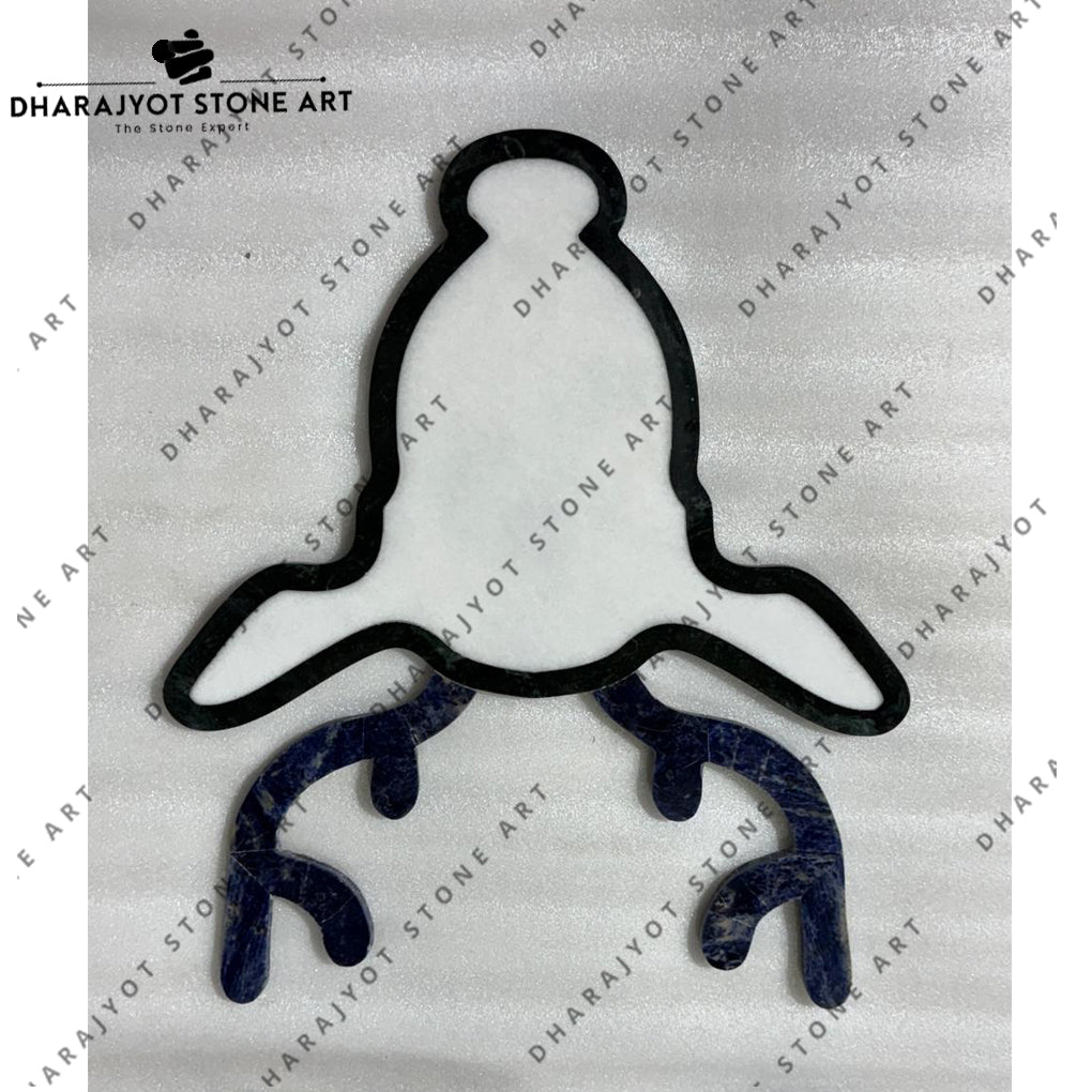 Elegant Handmade Blue Natural Stone Deer Design Artwork