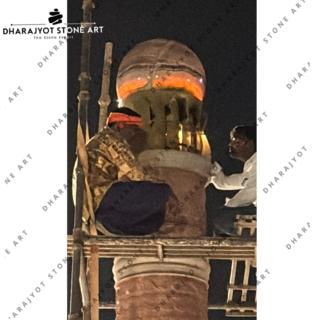 Handcrafted Traditional Royal-Style Stone Pillar
