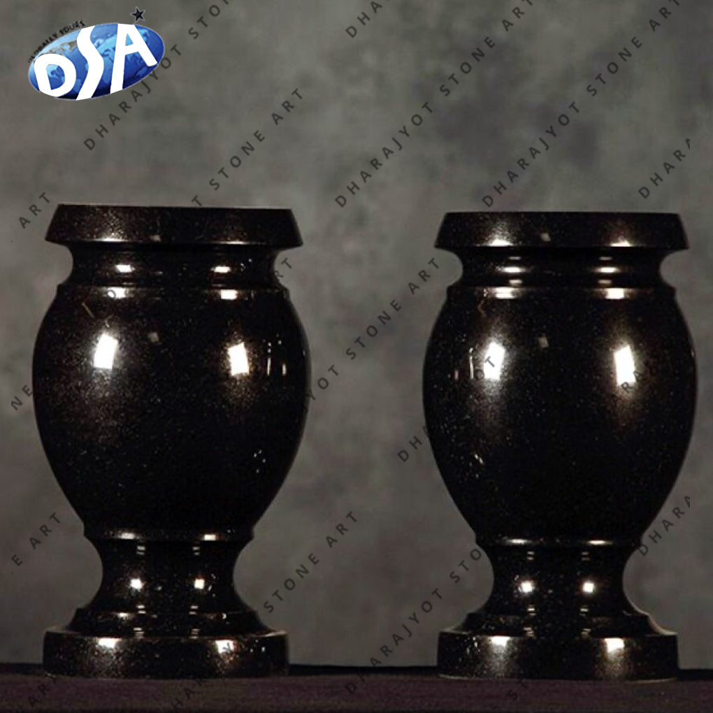 Black Marble Vase Home Decoration Natural Marble Vase