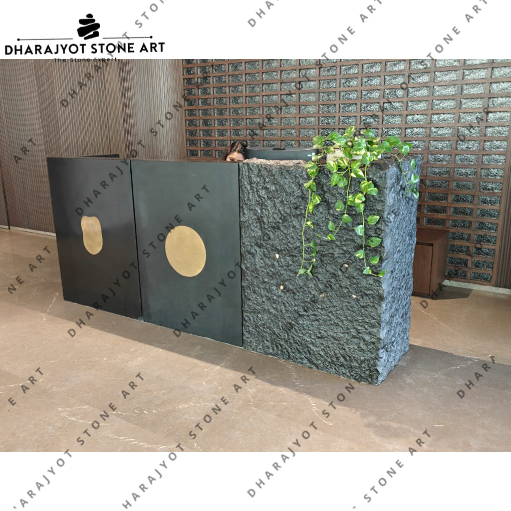 Modern Handcrafted Stone Reception Counter